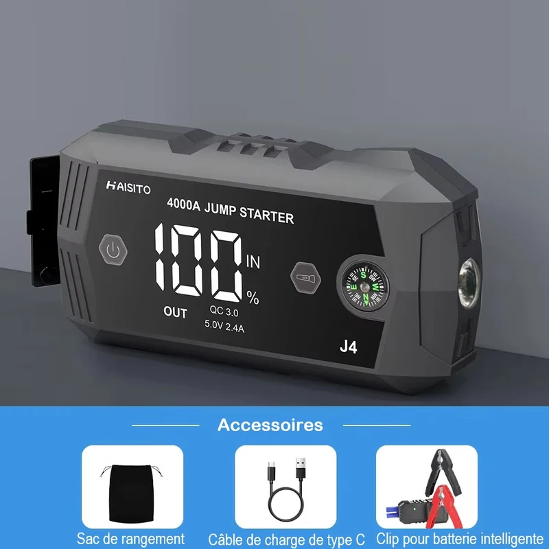 Chargeur batterie pour moto 4000A 12V