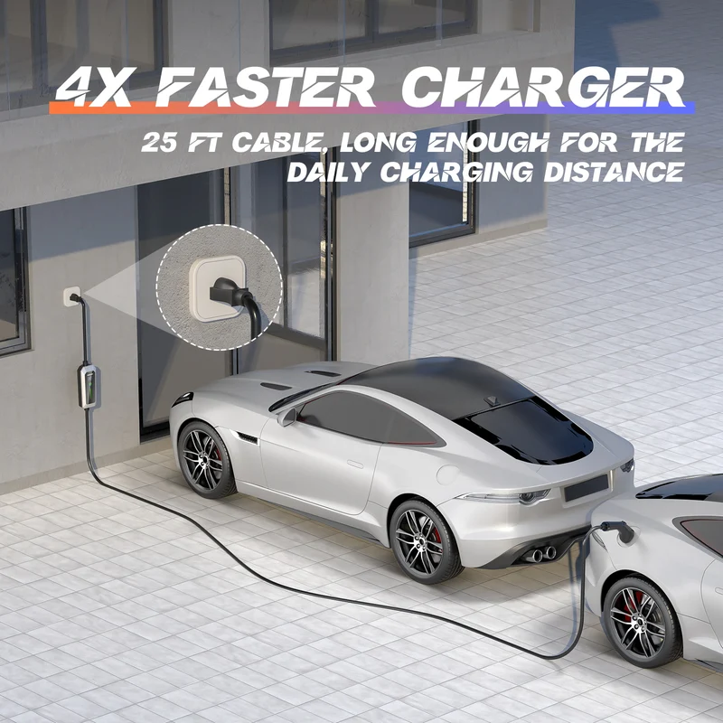 NOEIFEVO Level 2 Type 1 EV Charger - 6A-16A Charging Current, 3.5KW Max Power, IP65 Protection, NEMA Plug, Compatible with SAE J1772 Vehicles