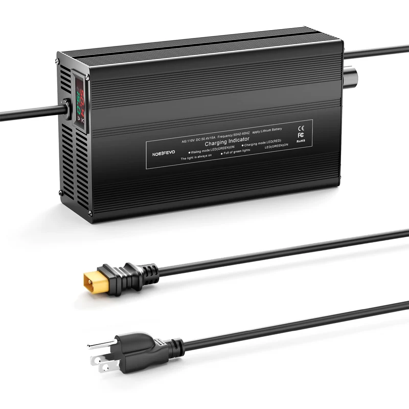 NOEIFEVO 50.4V 1A-15A Current Adjustable Battery Charger for 44.4V 12S Lithium Li-ion Lipo Battery, Ebike Scooter Electric Motorcycle Charger
