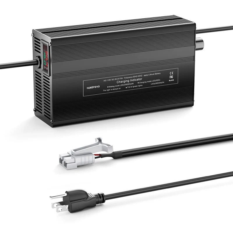 NOEIFEVO 50.4V 1A-15A Current Adjustable Battery Charger for 44.4V 12S Lithium Li-ion Lipo Battery, Ebike Scooter Electric Motorcycle Charger