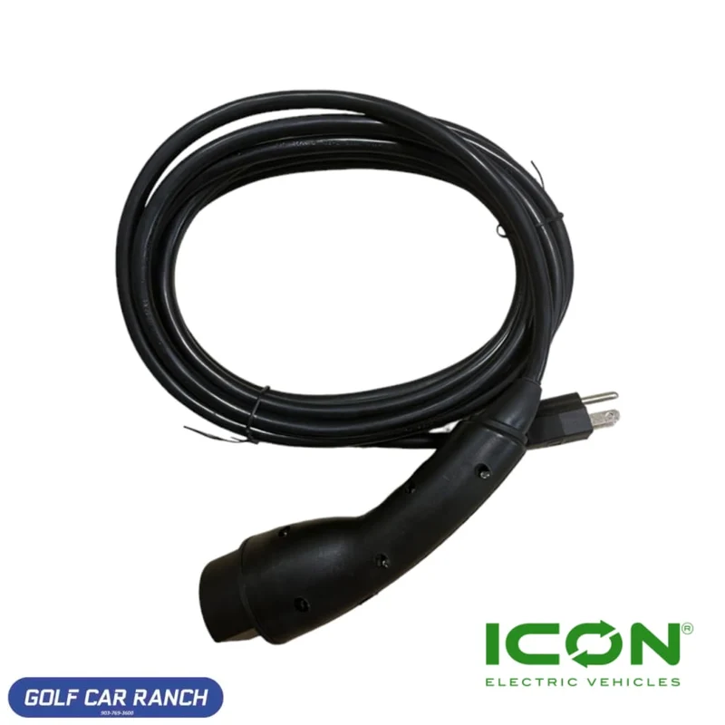 ICON EV Golf Cart Charger Power Cord Factory Replacement 120V 12Ft Long