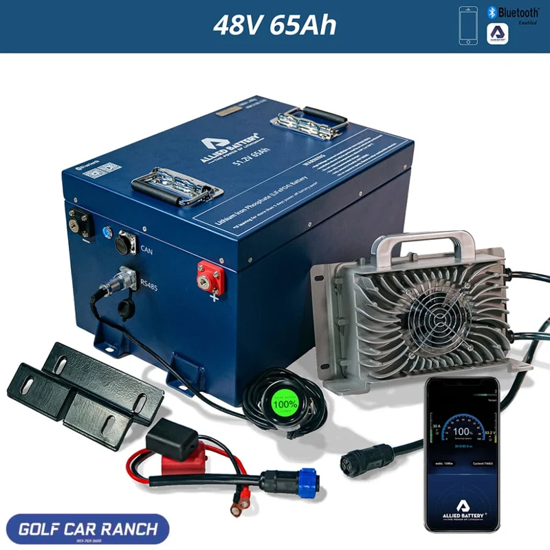 Lithium Golf Cart Battery Allied 48V 65AH Commercial Golf Cart Battery Set