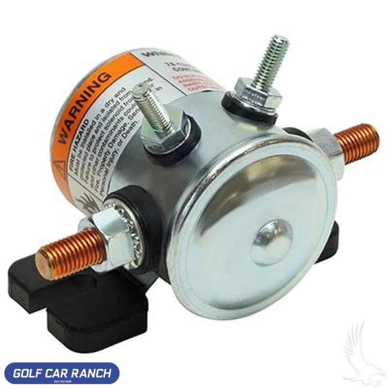 SOL-1012 Solenoid, 36V 4 Terminal Copper/Short, E-Z-Go Electric Resistor Cars